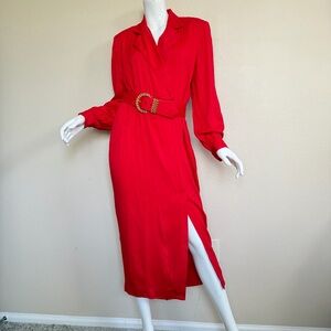 Vintage Moda Intl Red Belted Dress